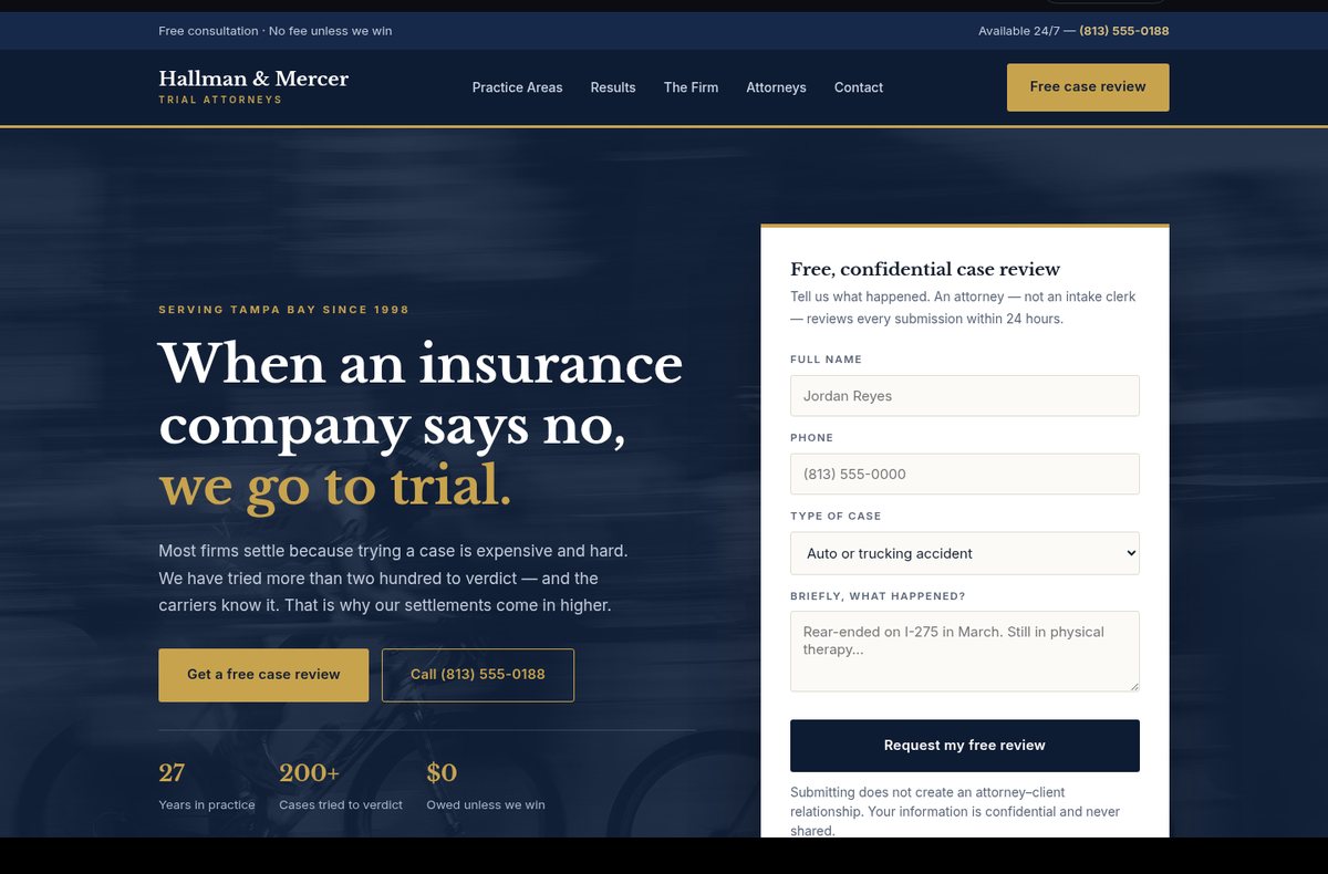 Hallman & Mercer website preview