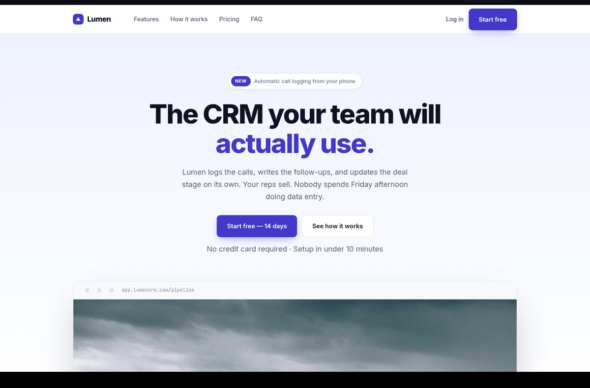 Lumen CRM website preview